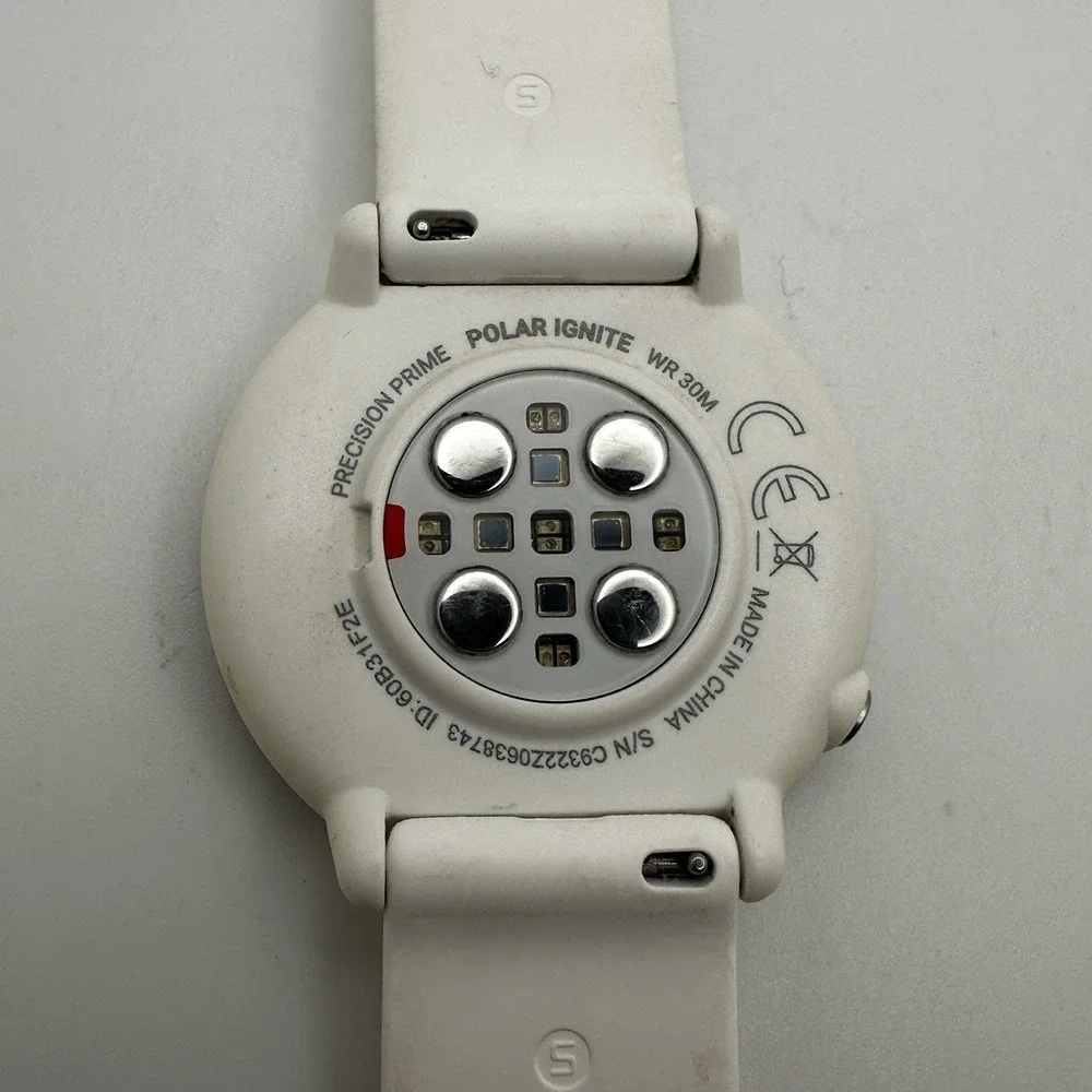Polar‎ Ignite Gen 1 GPS Fitness Smartwatch White HR Monitor 43mm Tested
